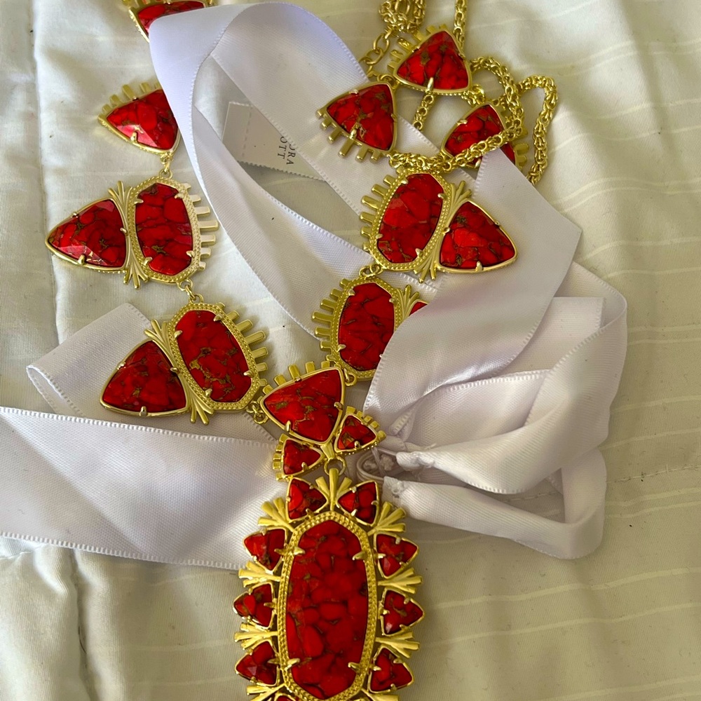 NWT Kendra Scott Havana Exclusive TX Release Bronze Veined Red Magnesite SO RARE - Picture 7 of 16